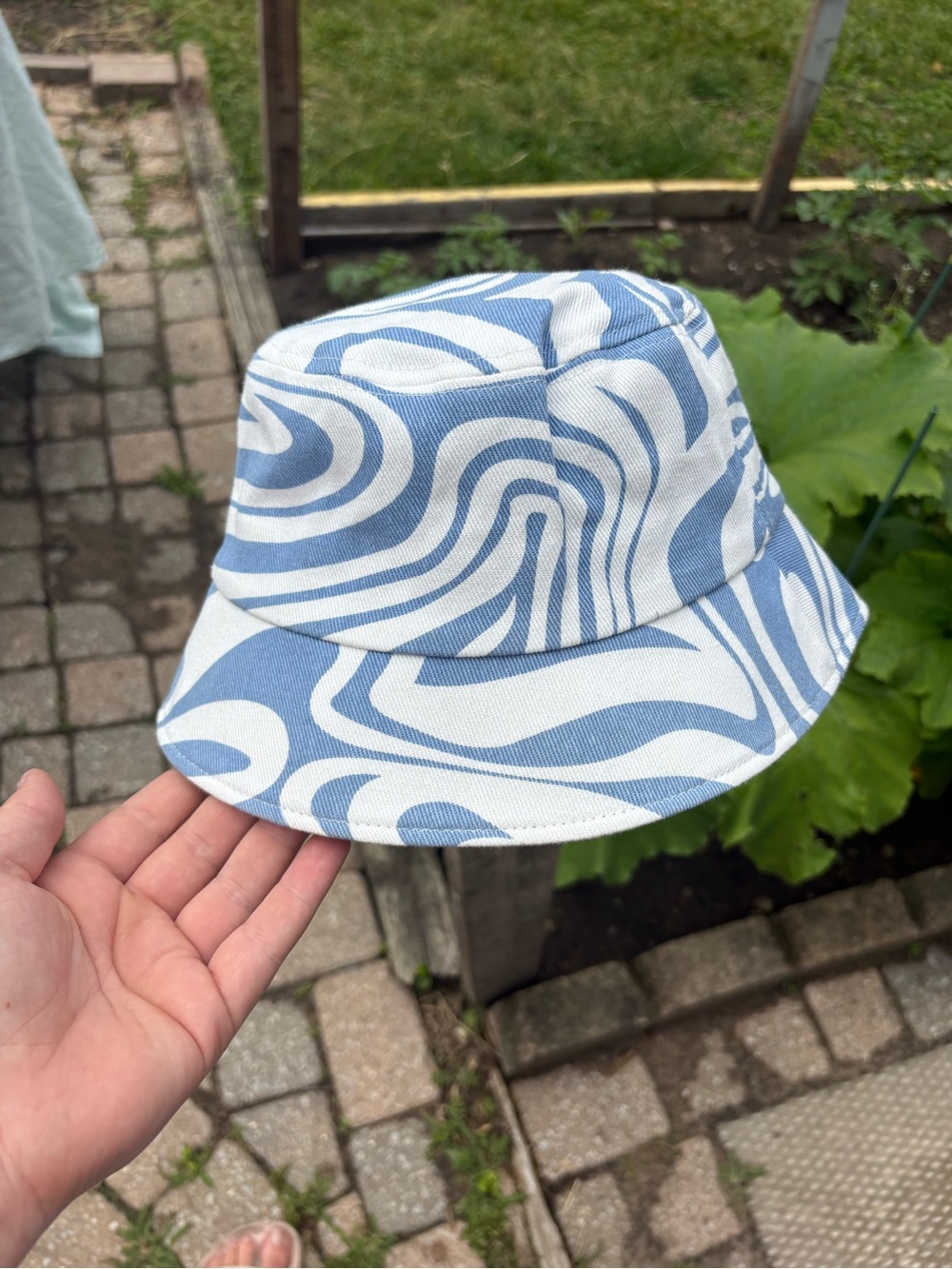 Blue and White Swirl Bucket Hat